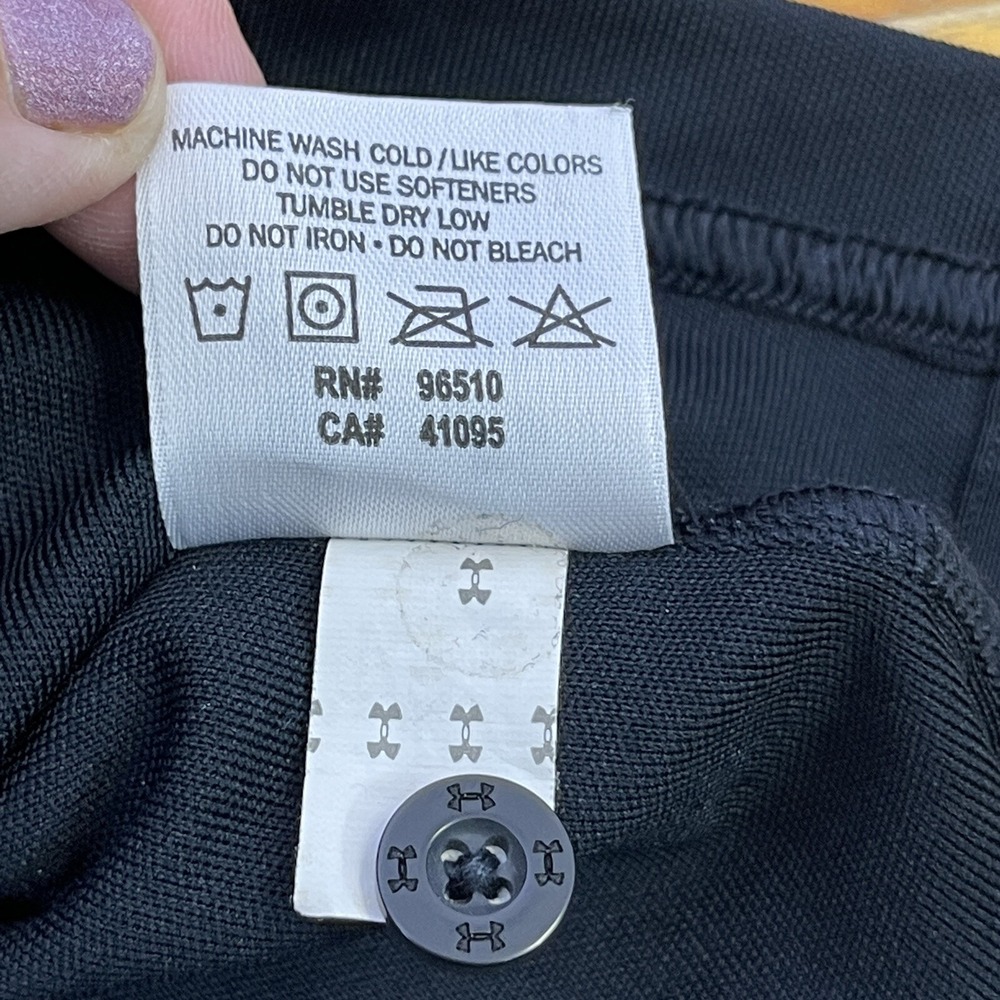 Under Armour Polo Shirt Men XL Black Gray Golf Polyester/Spandex, Eagle Logo - Picture 8 of 11